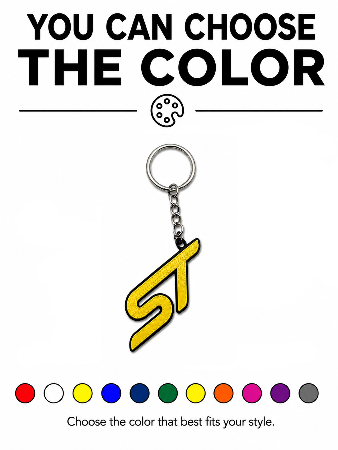 Ford "ST" Badge Keychain ( FRONT TEXTURED )