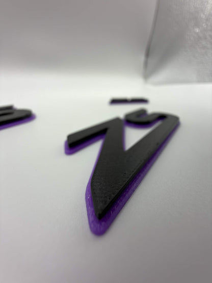 Ford Fiesta INVERTED "ZS" Badge Set ( FRONT TEXTURED )