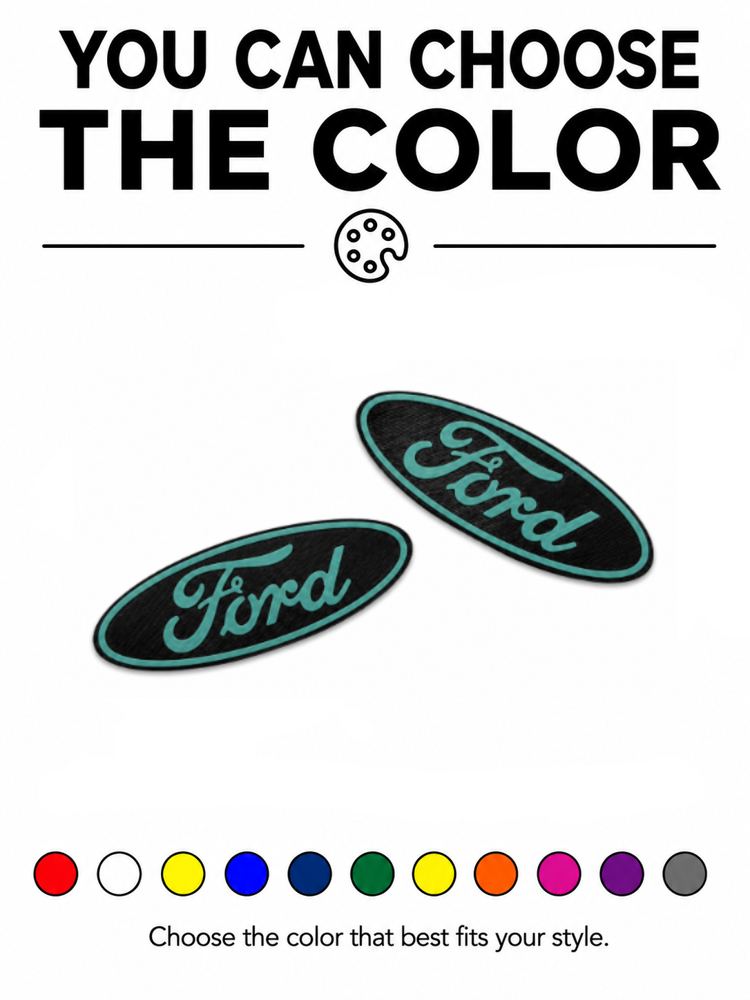 Ford Fiesta MK7.5 Front & Rear Ford Badge Set